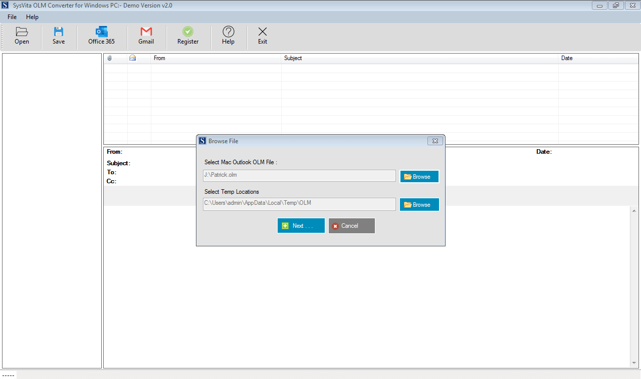 Free unlimited OLM to PST Converter Software - SysVita Data Recovery